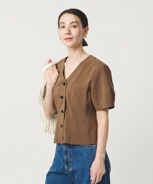 BEAUTY&YOUTH UNITED ARROWS / ビューティー&ユース ユナイテッドアローズ シャツ・ブラウス | カーブスリーブ Vネック ブラウス UVカット 防シワ ウォッシャブル | 詳細13