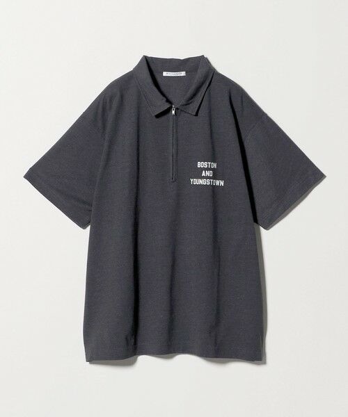 BEAUTY&YOUTH UNITED ARROWS / ビューティー&ユース ユナイテッドアローズ ポロシャツ | コットンポリエステル ジップ ビッグ ポロシャツ（DK.GRAY）
