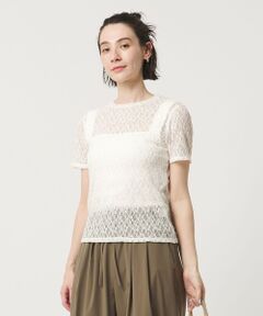 BEAUTY&YOUTH UNITED ARROWS / ビューティー&ユース ユナイテッドアローズ カットソー | フラワーレース ショートスリーブ プルオーバー