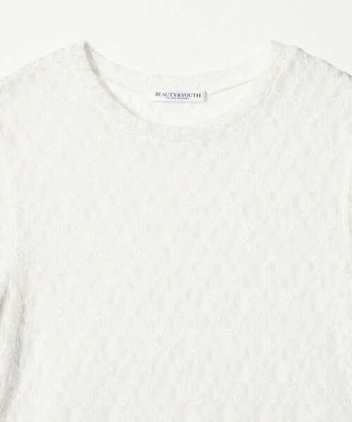 BEAUTY&YOUTH UNITED ARROWS / ビューティー&ユース ユナイテッドアローズ カットソー | フラワーレース ショートスリーブ プルオーバー | 詳細6