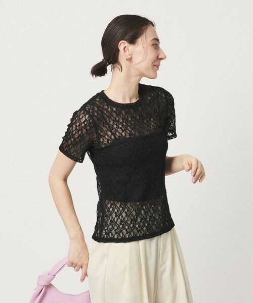 BEAUTY&YOUTH UNITED ARROWS / ビューティー&ユース ユナイテッドアローズ カットソー | フラワーレース ショートスリーブ プルオーバー | 詳細9