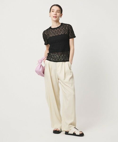 BEAUTY&YOUTH UNITED ARROWS / ビューティー&ユース ユナイテッドアローズ カットソー | フラワーレース ショートスリーブ プルオーバー | 詳細10