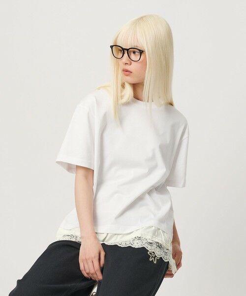 BEAUTY&YOUTH UNITED ARROWS / ビューティー&ユース ユナイテッドアローズ Tシャツ | レースドッキング ショートスリーブ Tシャツ | 詳細5