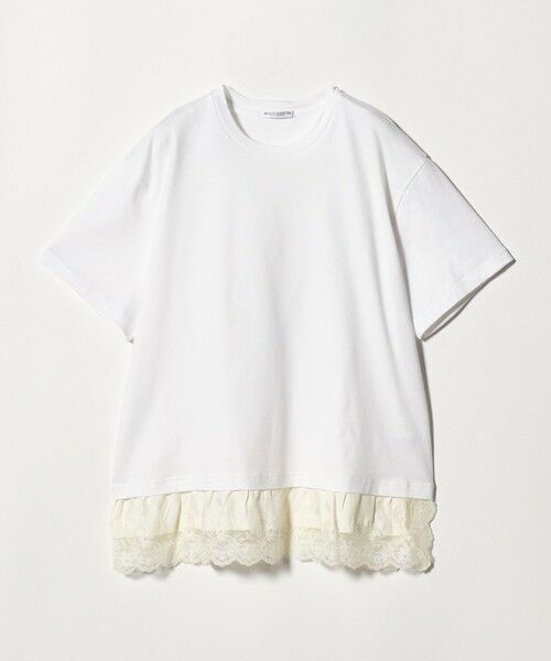 BEAUTY&YOUTH UNITED ARROWS / ビューティー&ユース ユナイテッドアローズ Tシャツ | レースドッキング ショートスリーブ Tシャツ（OFF WHITE）