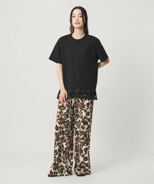 BEAUTY&YOUTH UNITED ARROWS / ビューティー&ユース ユナイテッドアローズ Tシャツ | レースドッキング ショートスリーブ Tシャツ | 詳細13