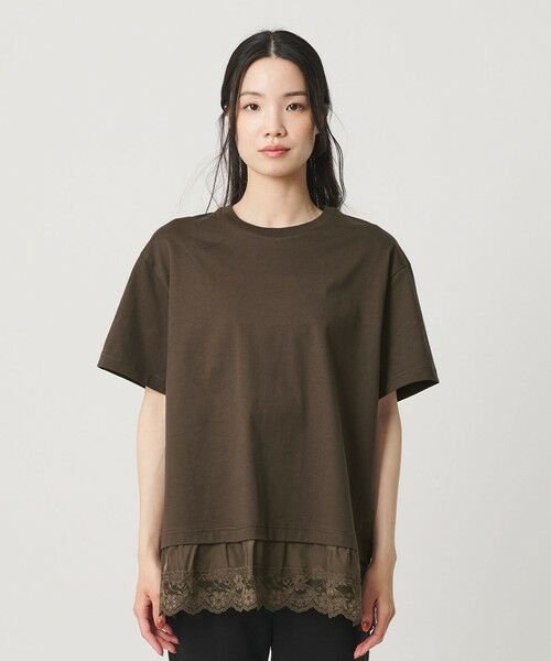 BEAUTY&YOUTH UNITED ARROWS / ビューティー&ユース ユナイテッドアローズ Tシャツ | レースドッキング ショートスリーブ Tシャツ | 詳細20