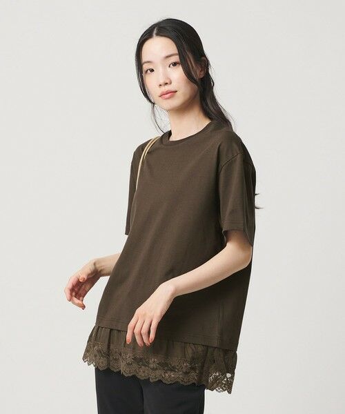 BEAUTY&YOUTH UNITED ARROWS / ビューティー&ユース ユナイテッドアローズ Tシャツ | レースドッキング ショートスリーブ Tシャツ | 詳細18