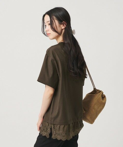 BEAUTY&YOUTH UNITED ARROWS / ビューティー&ユース ユナイテッドアローズ Tシャツ | レースドッキング ショートスリーブ Tシャツ | 詳細19