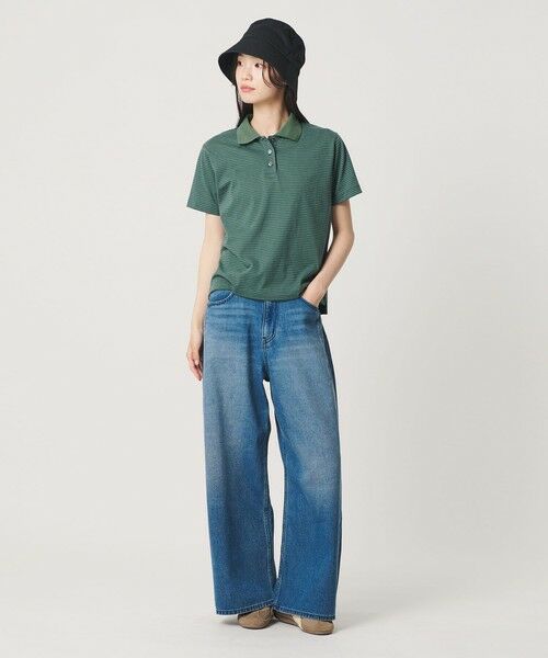 BEAUTY&YOUTH UNITED ARROWS / ビューティー&ユース ユナイテッドアローズ ポロシャツ | コットンポリエステル ボーダー ポロシャツ（KELLY）