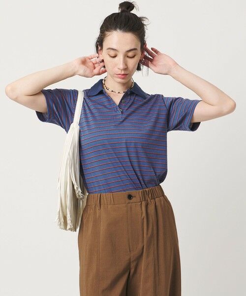 BEAUTY&YOUTH UNITED ARROWS / ビューティー&ユース ユナイテッドアローズ ポロシャツ | コットンポリエステル ボーダー ポロシャツ（ROYAL）