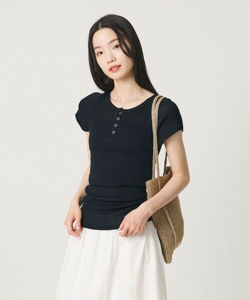BEAUTY&YOUTH UNITED ARROWS / ビューティー&ユース ユナイテッドアローズ カットソー | 【別注】＜PALM＞ヘンリーネック トップス（BLACK）