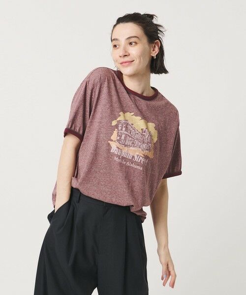 BEAUTY&YOUTH UNITED ARROWS / ビューティー&ユース ユナイテッドアローズ カットソー | 【別注】＜RUSSELL ATHLETIC＞リンガー Tシャツ（WINE）
