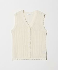 BEAUTY&YOUTH UNITED ARROWS / ビューティー&ユース ユナイテッドアローズ ベスト | スカラップ Vネック メッシュ ニットベスト