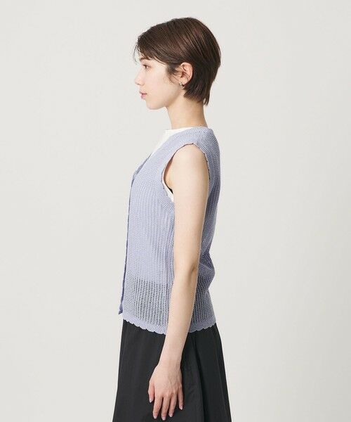 BEAUTY&YOUTH UNITED ARROWS / ビューティー&ユース ユナイテッドアローズ ベスト | スカラップ Vネック メッシュ ニットベスト | 詳細19
