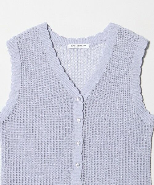 BEAUTY&YOUTH UNITED ARROWS / ビューティー&ユース ユナイテッドアローズ ベスト | スカラップ Vネック メッシュ ニットベスト | 詳細23