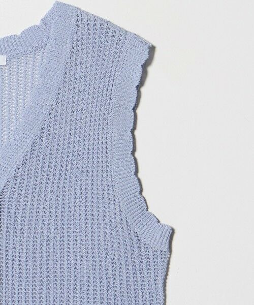 BEAUTY&YOUTH UNITED ARROWS / ビューティー&ユース ユナイテッドアローズ ベスト | スカラップ Vネック メッシュ ニットベスト | 詳細7