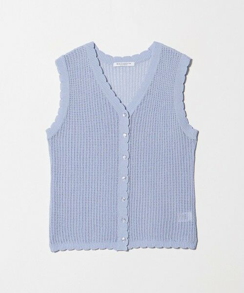 BEAUTY&YOUTH UNITED ARROWS / ビューティー&ユース ユナイテッドアローズ ベスト | スカラップ Vネック メッシュ ニットベスト（LT.BLUE）