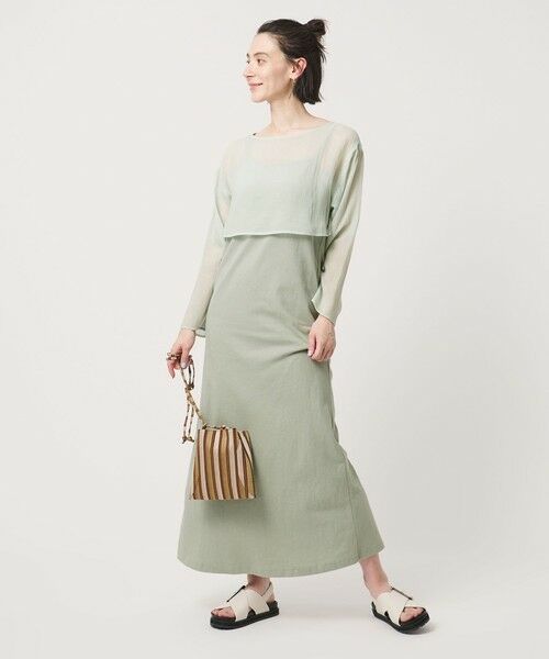 BEAUTY&YOUTH UNITED ARROWS / ビューティー&ユース ユナイテッドアローズ ロング・マキシ丈ワンピース | 【WEB限定】シアートップス＆キャミソールワンピースセット（LIME）