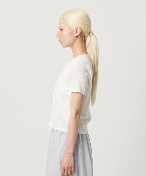 BEAUTY&YOUTH UNITED ARROWS / ビューティー&ユース ユナイテッドアローズ カーディガン・ボレロ | コットン パターンメッシュ ショートスリーブ カーディガン ウォッシャブル | 詳細4
