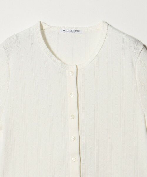 BEAUTY&YOUTH UNITED ARROWS / ビューティー&ユース ユナイテッドアローズ カーディガン・ボレロ | コットン パターンメッシュ ショートスリーブ カーディガン ウォッシャブル | 詳細1