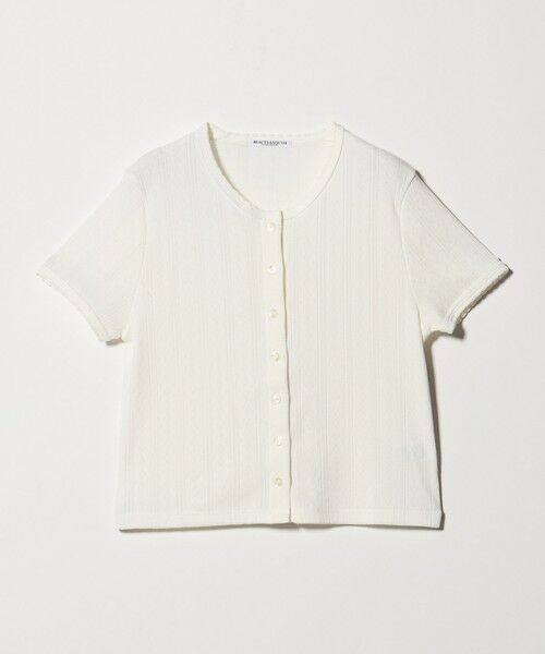 BEAUTY&YOUTH UNITED ARROWS / ビューティー&ユース ユナイテッドアローズ カーディガン・ボレロ | コットン パターンメッシュ ショートスリーブ カーディガン ウォッシャブル（WHITE）