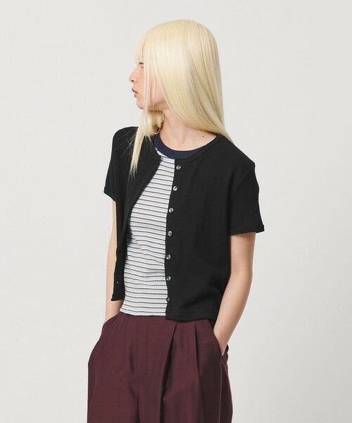 BEAUTY&YOUTH UNITED ARROWS / ビューティー&ユース ユナイテッドアローズ カーディガン・ボレロ | コットン パターンメッシュ ショートスリーブ カーディガン ウォッシャブル | 詳細9