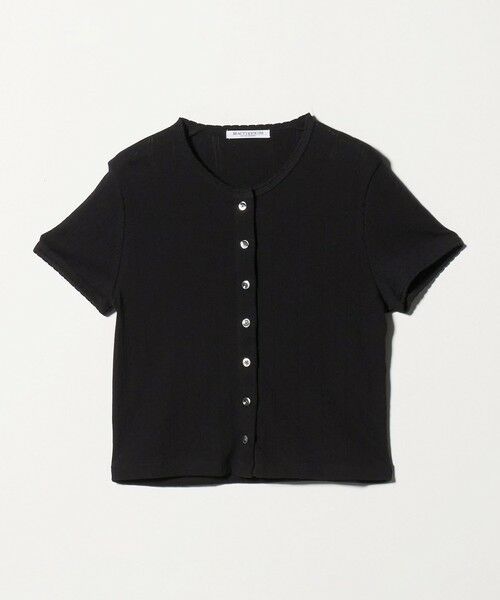 BEAUTY&YOUTH UNITED ARROWS / ビューティー&ユース ユナイテッドアローズ カーディガン・ボレロ | コットン パターンメッシュ ショートスリーブ カーディガン ウォッシャブル（BLACK）