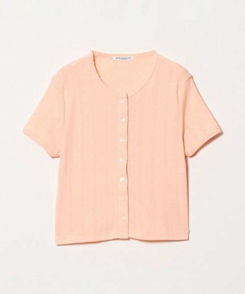 BEAUTY&YOUTH UNITED ARROWS / ビューティー&ユース ユナイテッドアローズ カーディガン・ボレロ | コットン パターンメッシュ ショートスリーブ カーディガン ウォッシャブル（SHERBET）
