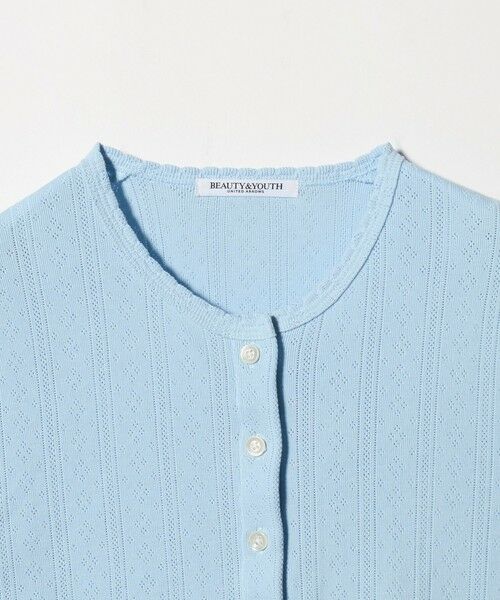BEAUTY&YOUTH UNITED ARROWS / ビューティー&ユース ユナイテッドアローズ カーディガン・ボレロ | コットン パターンメッシュ ショートスリーブ カーディガン ウォッシャブル | 詳細4