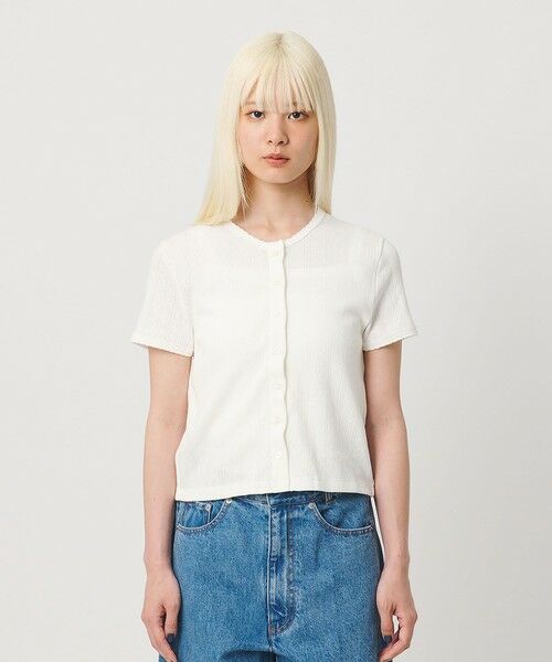 BEAUTY&YOUTH UNITED ARROWS / ビューティー&ユース ユナイテッドアローズ カーディガン・ボレロ | コットン パターンメッシュ ショートスリーブ カーディガン ウォッシャブル | 詳細27