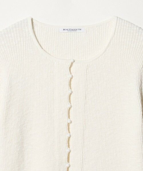 BEAUTY&YOUTH UNITED ARROWS / ビューティー&ユース ユナイテッドアローズ カーディガン・ボレロ | 麻ブレンド スラブ フロントボタン ショートスリーブ カーディガン ウォッシャブル | 詳細1