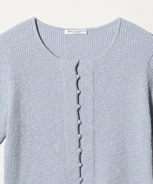 BEAUTY&YOUTH UNITED ARROWS / ビューティー&ユース ユナイテッドアローズ カーディガン・ボレロ | 麻ブレンド スラブ フロントボタン ショートスリーブ カーディガン ウォッシャブル | 詳細23