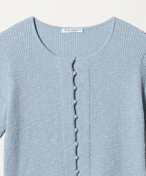 BEAUTY&YOUTH UNITED ARROWS / ビューティー&ユース ユナイテッドアローズ カーディガン・ボレロ | 麻ブレンド スラブ フロントボタン ショートスリーブ カーディガン ウォッシャブル | 詳細7