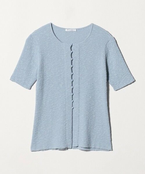 BEAUTY&YOUTH UNITED ARROWS / ビューティー&ユース ユナイテッドアローズ カーディガン・ボレロ | 麻ブレンド スラブ フロントボタン ショートスリーブ カーディガン ウォッシャブル（LT.BLUE）