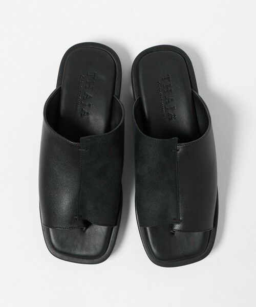 BEAUTY&YOUTH UNITED ARROWS / ビューティー&ユース ユナイテッドアローズ サンダル | ＜THAJA＞コンビ カバートング スライダー サンダル（BLACK）