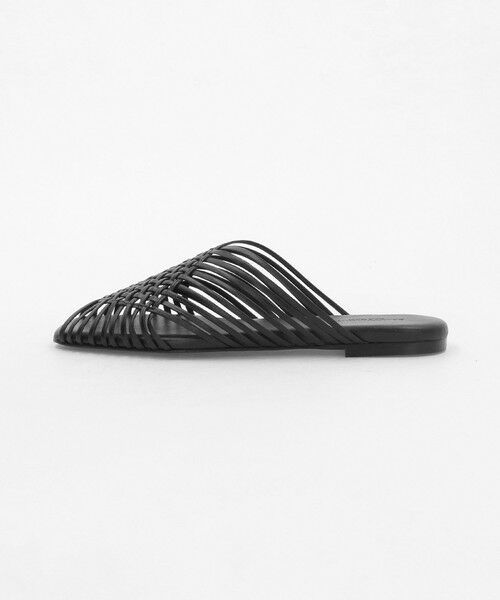 BEAUTY&YOUTH UNITED ARROWS / ビューティー&ユース ユナイテッドアローズ サンダル | レザー ラインメッシュ スクエア スライダーサンダル | 詳細4