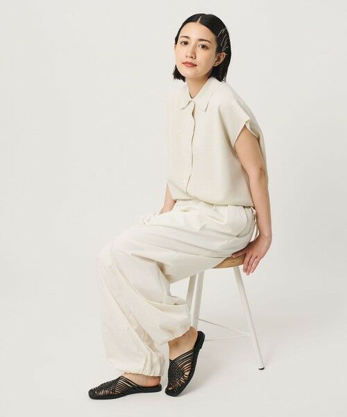 BEAUTY&YOUTH UNITED ARROWS / ビューティー&ユース ユナイテッドアローズ サンダル | レザー ラインメッシュ スクエア スライダーサンダル | 詳細3