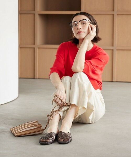 BEAUTY&YOUTH UNITED ARROWS / ビューティー&ユース ユナイテッドアローズ サンダル | レザー ラインメッシュ スクエア スライダーサンダル | 詳細9