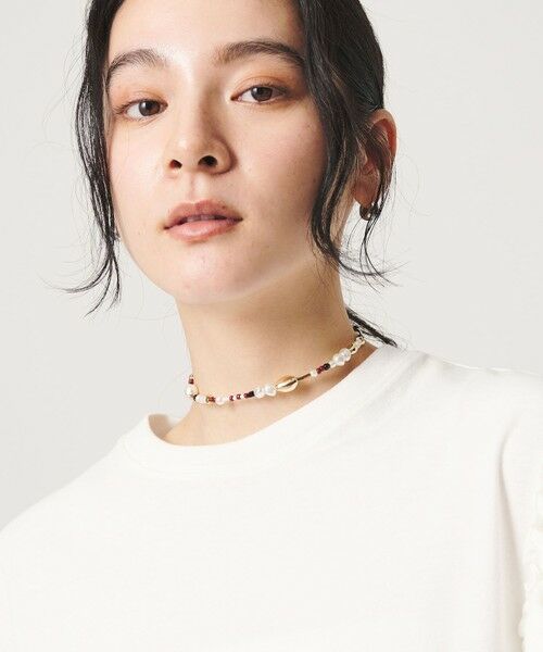 BEAUTY&YOUTH UNITED ARROWS / ビューティー&ユース ユナイテッドアローズ ネックレス・ペンダント・チョーカー | パールモチーフ×ミックスビーズ チョーカー | 詳細1