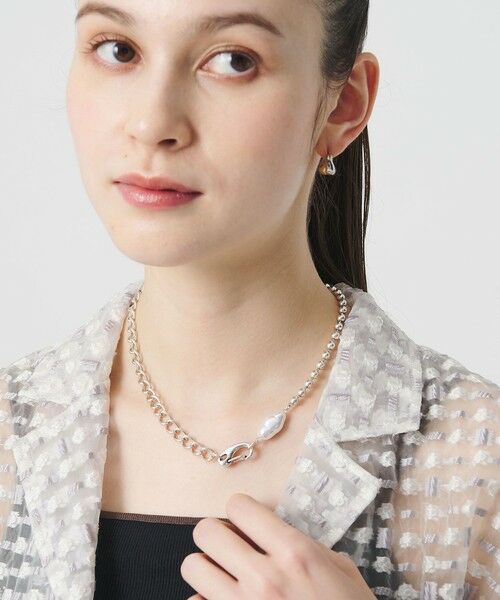 BEAUTY&YOUTH UNITED ARROWS / ビューティー&ユース ユナイテッドアローズ ネックレス・ペンダント・チョーカー | パールモチーフ×ミックスチェーン ネックレス | 詳細1
