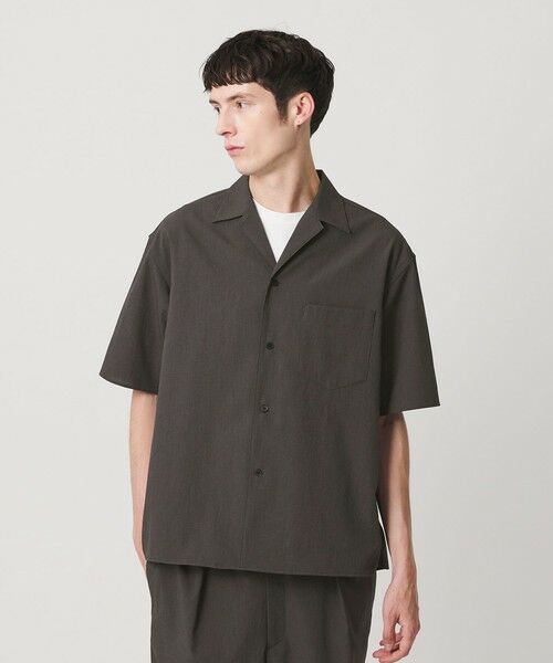 BEAUTY&YOUTH UNITED ARROWS / ビューティー&ユース ユナイテッドアローズ シャツ・ブラウス | KOMATSU PACK トロピカル オープンカラー シャツ GRANDE型 ストレッチ 吸水速乾 UVカット セットアップ対応（DK.GRAY）