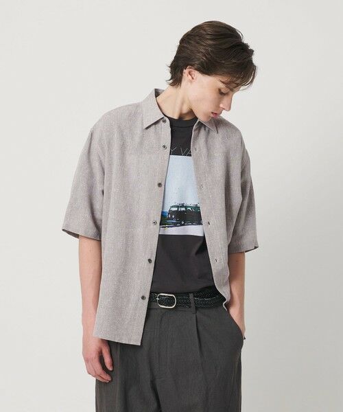 BEAUTY&YOUTH UNITED ARROWS / ビューティー&ユース ユナイテッドアローズ シャツ・ブラウス | ツイスト リネンブレンド レギュラーカラー シャツ FORM型（MD.GRAY）