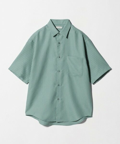 BEAUTY&YOUTH UNITED ARROWS / ビューティー&ユース ユナイテッドアローズ シャツ・ブラウス | ライト リネンタッチ ストライプ レギュラーカラー シャツ FORM TAPERD型（LIME）