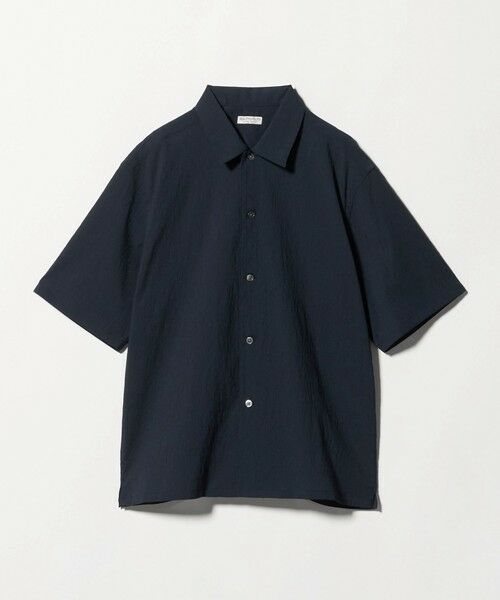BEAUTY&YOUTH UNITED ARROWS / ビューティー&ユース ユナイテッドアローズ シャツ・ブラウス | ヨウリュウ キャンプカラー シャツ FORM型 吸水速乾 通気性（NAVY）