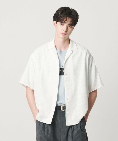 BEAUTY&YOUTH UNITED ARROWS / ビューティー&ユース ユナイテッドアローズ シャツ・ブラウス | ライト ツイードライク オープンカラー シャツ GRANDE TAPERD型 | 詳細1