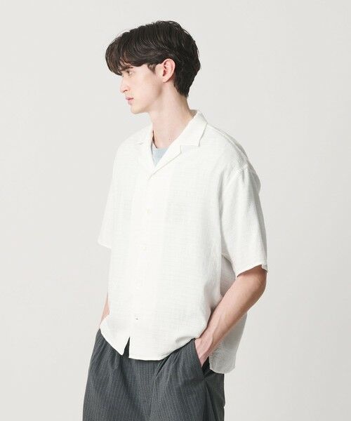BEAUTY&YOUTH UNITED ARROWS / ビューティー&ユース ユナイテッドアローズ シャツ・ブラウス | ライト ツイードライク オープンカラー シャツ GRANDE TAPERD型 | 詳細2