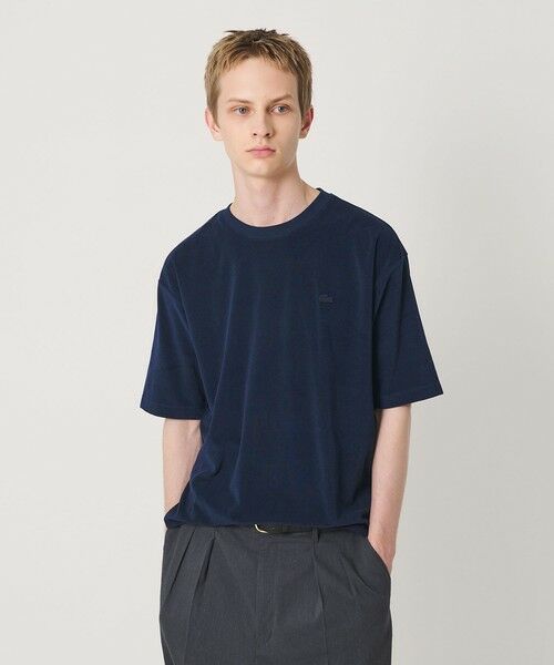 BEAUTY&YOUTH UNITED ARROWS / ビューティー&ユース ユナイテッドアローズ カットソー | ＜LACOSTE for BEAUTY&YOUTH＞ ワントーン パイル ショートスリーブ Tシャツ（NAVY）