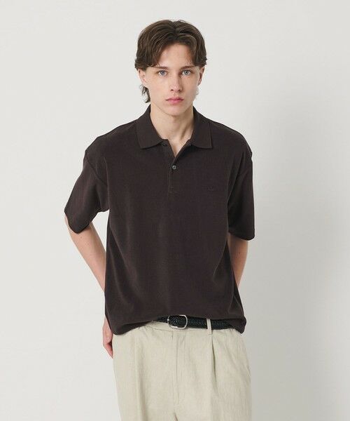 BEAUTY&YOUTH UNITED ARROWS / ビューティー&ユース ユナイテッドアローズ カットソー | ＜LACOSTE for BEAUTY&YOUTH＞ ワントーン パイル ショートスリーブ ポロシャツ（DK.BROWN）