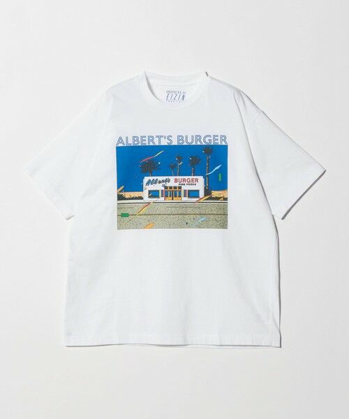BEAUTY&YOUTH UNITED ARROWS / ビューティー&ユース ユナイテッドアローズ カットソー | 【別注】＜EIZIN SUZUKI＞ALBERT'S BURGER プリント Tシャツ（WHITE）