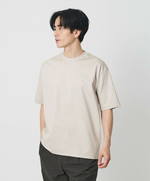 BEAUTY&YOUTH UNITED ARROWS / ビューティー&ユース ユナイテッドアローズ カットソー | クール デオドラント クルーネック ボーダー Tシャツ 接触冷感 抗菌防臭（NATURAL）